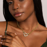 Pavé Heart Pendant Chain Necklace