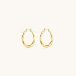 Aire Textured Gold Hoop Earrings - Earrings