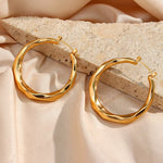Aire Textured Gold Hoop Earrings - Earrings