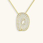 Bubble Initial Diamond Necklace - Pendant Necklaces