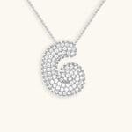 Bubble Initial Diamond Necklace - Pendant Necklaces