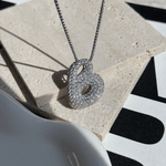 Bubble Initial Diamond Necklace - Pendant Necklaces
