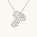 Bubble Initial Diamond Necklace - Pendant Necklaces