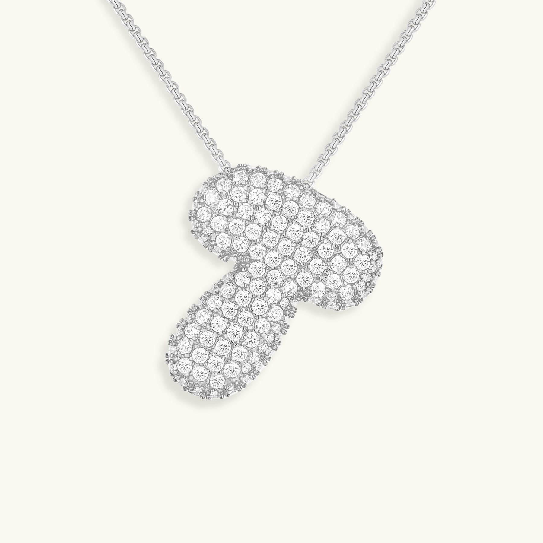 Bubble Initial Diamond Necklace - Pendant Necklaces