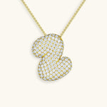 Bubble Initial Diamond Necklace - Pendant Necklaces