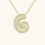 Bubble Initial Diamond Necklace - Pendant Necklaces