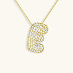 Bubble Initial Diamond Necklace - Pendant Necklaces
