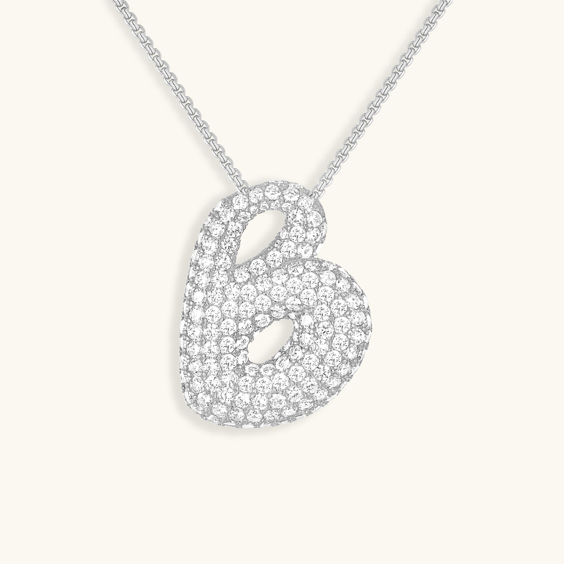 Bubble Initial Diamond Necklace - Pendant Necklaces