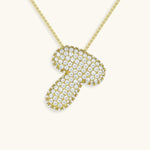 Bubble Initial Diamond Necklace - Pendant Necklaces