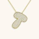 Bubble Initial Diamond Necklace - Pendant Necklaces