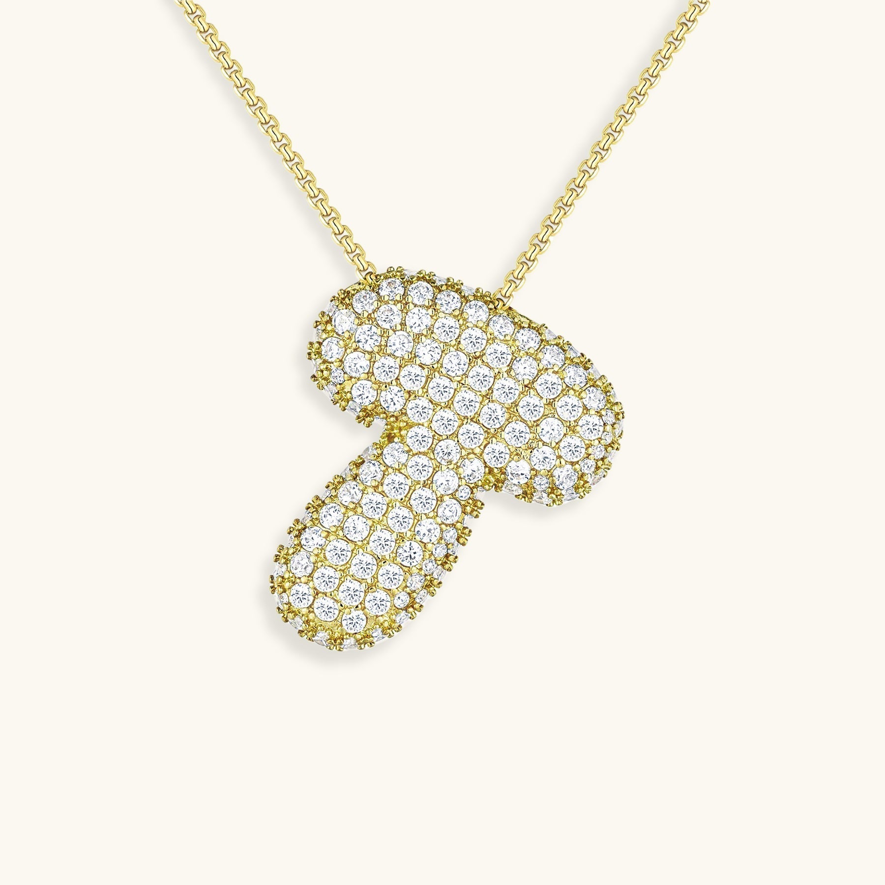 Bubble Initial Diamond Necklace - Pendant Necklaces