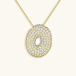 Bubble Initial Diamond Necklace - Pendant Necklaces