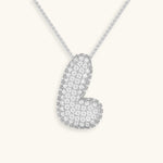 Bubble Initial Diamond Necklace - Pendant Necklaces