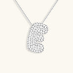 Bubble Initial Diamond Necklace - Pendant Necklaces