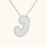 Bubble Initial Diamond Necklace - Pendant Necklaces