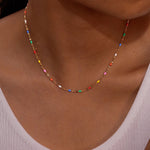 Celeste Rainbow Enamel Choker Necklace - Choker Necklaces