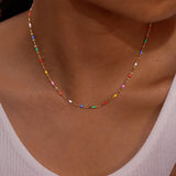 Celeste Rainbow Enamel Choker Necklace - Choker Necklaces