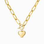 Chunky Heart Pendant Toggle Necklace - Necklaces