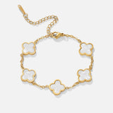 Cloe White Clover Chain Bracelet - Chain & Link Bracelets