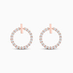 Crystal - Encrusted Open Circle Hoop Earrings - Earrings