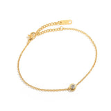 Dainty Gold Crystal Bracelet – Minimalist Adjustable Jewelry - Moederdag armbanden