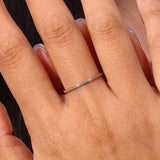 Dainty Gold Paved Ring with Sparkling Simulant Stones - Ring