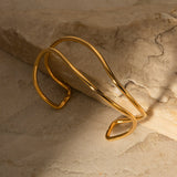 Dakota Intertwined Gold Cuff Bracelet - Cuff Bracelets