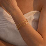 Dakota Intertwined Gold Cuff Bracelet - Cuff Bracelets