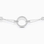 Delicate Silver Circle Link Crystal Bracelet - Bracelets