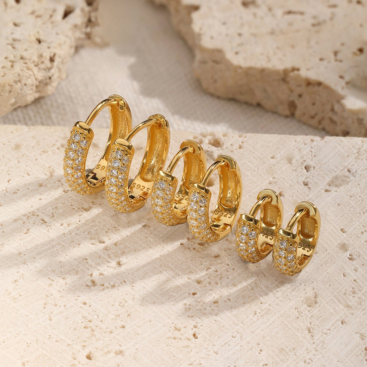 Elegant Pavé Hoop Earrings - Hoop Earrings