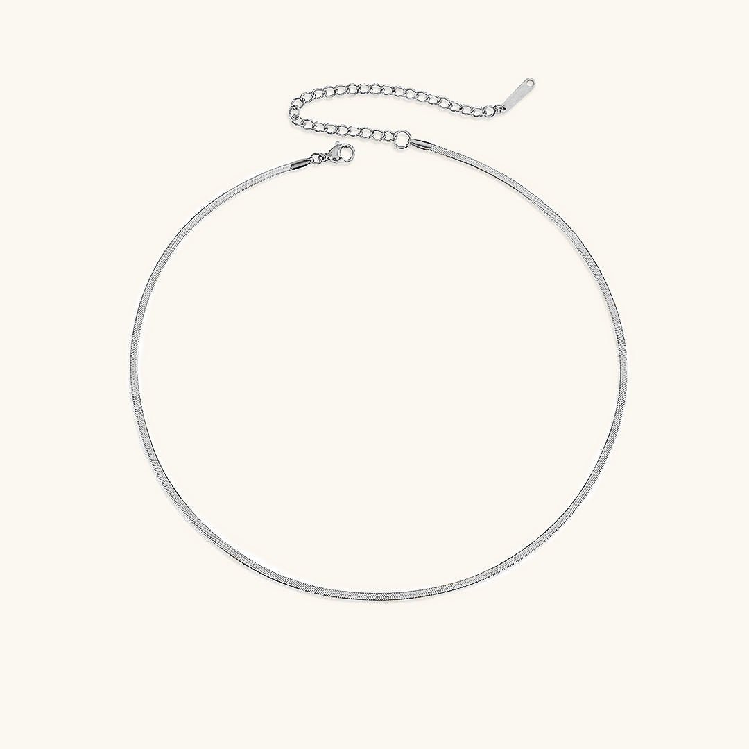 Elizabeth Herringbone Chain Necklace - Chain Necklaces