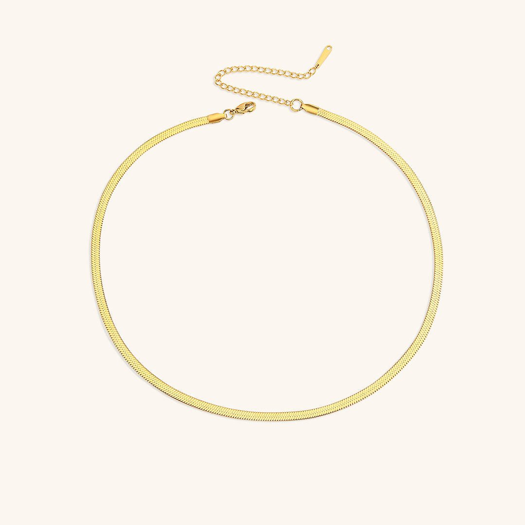 Elizabeth Herringbone Chain Necklace - Chain Necklaces