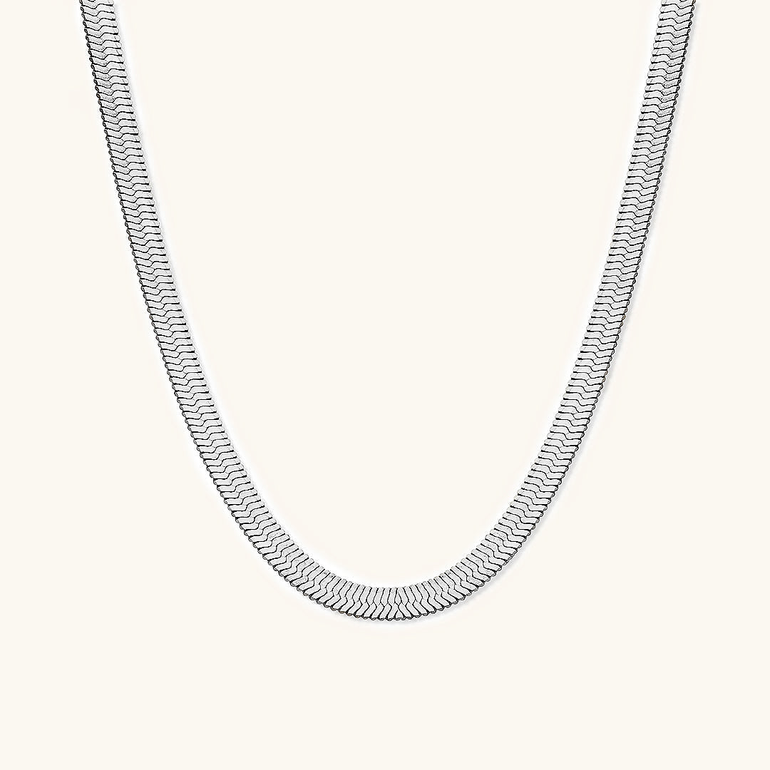 Elysian Gold Herringbone Necklace - Chain Necklaces