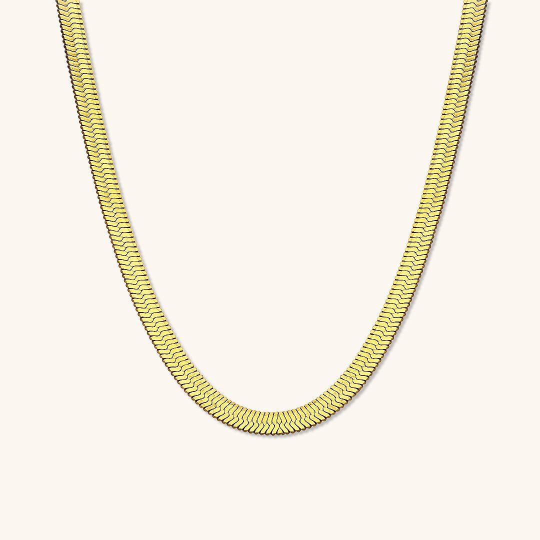Elysian Gold Herringbone Necklace - Chain Necklaces