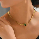 Emerald Clover Necklace - Pendant Necklaces