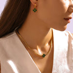 Emerald Clover Necklace - Pendant Necklaces