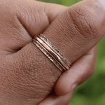 Engraved Silver Spinner Ring with Rose Gold Bands - Ring