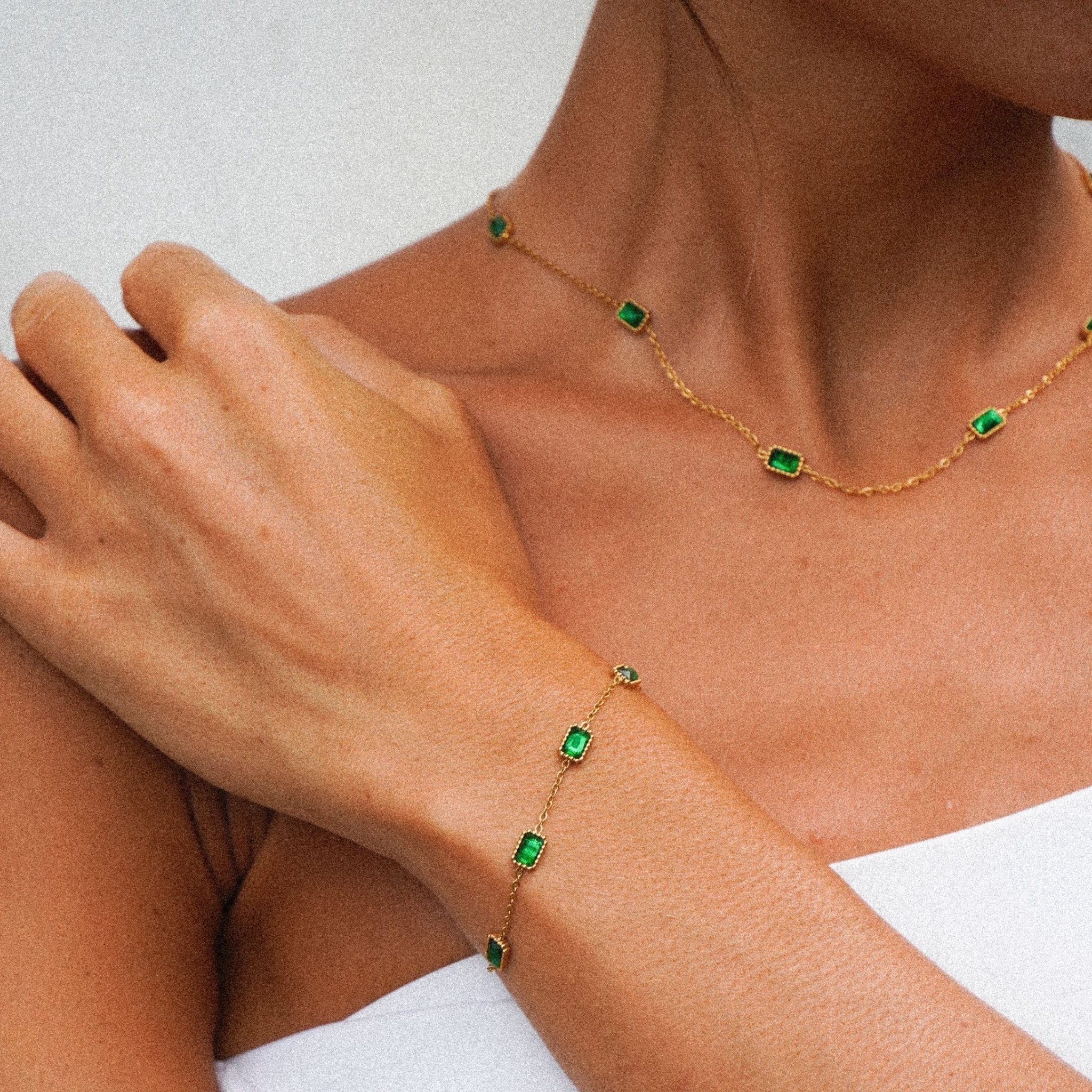 Francia Green Gem Chain Bracelet - Chain & Link Bracelets
