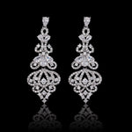 Gold Filigree Crystal Drop Earrings - Earrings