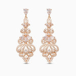 Gold Filigree Crystal Drop Earrings - Earrings