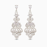 Gold Filigree Crystal Drop Earrings - Earrings