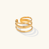 Gold Triple - Layer Adjustable Ring - Ring