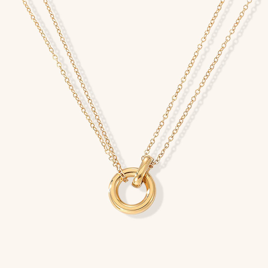Harper Double Circle Pendant Necklace - Pendant Necklaces