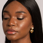 Heart Drop Statement Earrings with Pavé Studs - Earrings