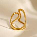 Isla Abstract Gold Ring - Ring