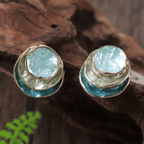 Layered Shell - Inspired Statement Stud Earrings - Earrings