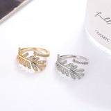 Leaf Vine Adjustable Gold Ring - Ring