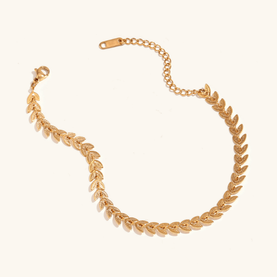 Madeline Gold Leaf Chain Bracelet - Chain Bracelets