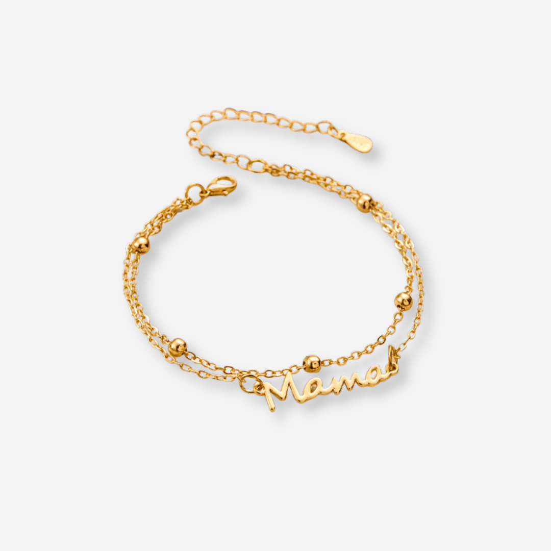 Mama Script Layered Chain Bracelet - Bracelets