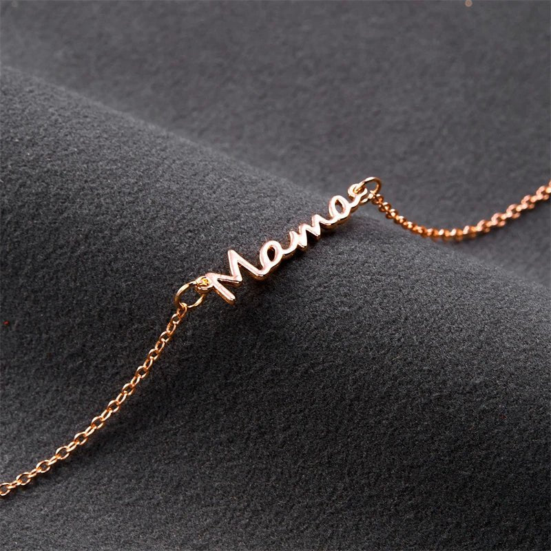 Mama Script Layered Chain Bracelet - Bracelets
